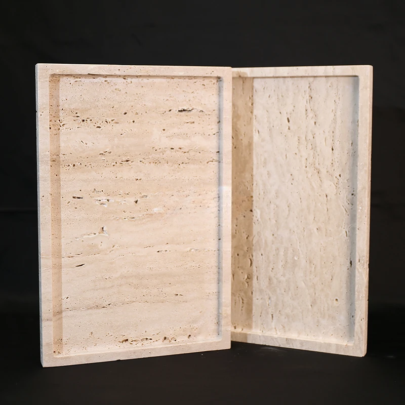 Travertine Tray Oval - 30x20x1.8cm Nature Marble Beige Travertine Stone
