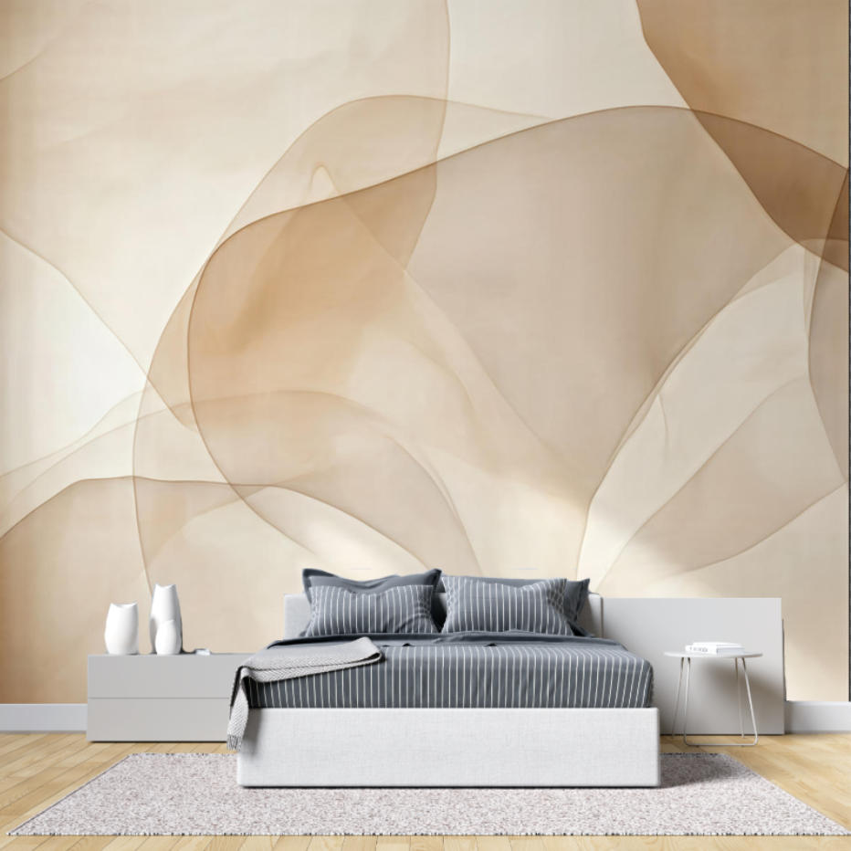 Interior Design With Wallpaper - Nordic Abstract Wallpaper Beige geometric design