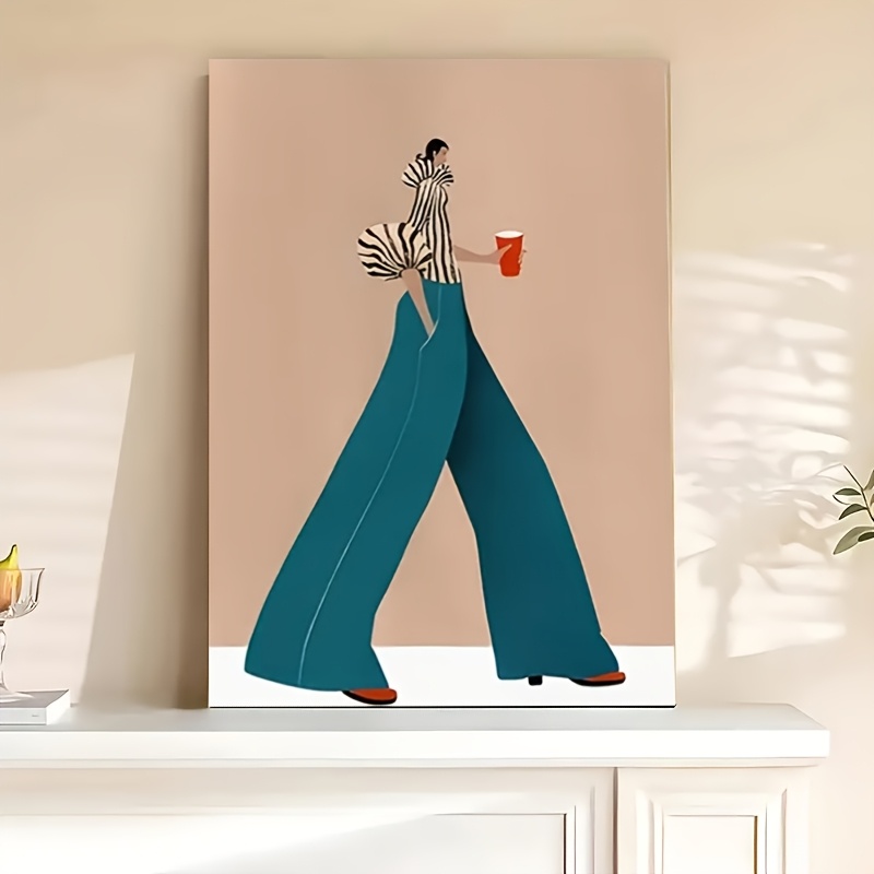 Interior Design House - Fashionable Blue Pants Woman Poster Prints