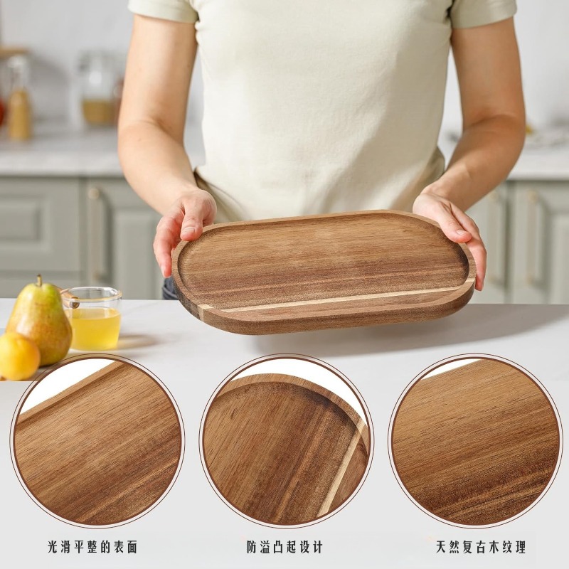 5pcs Acacia Wood Serving Tray  - Travertine Tray Oval review and price