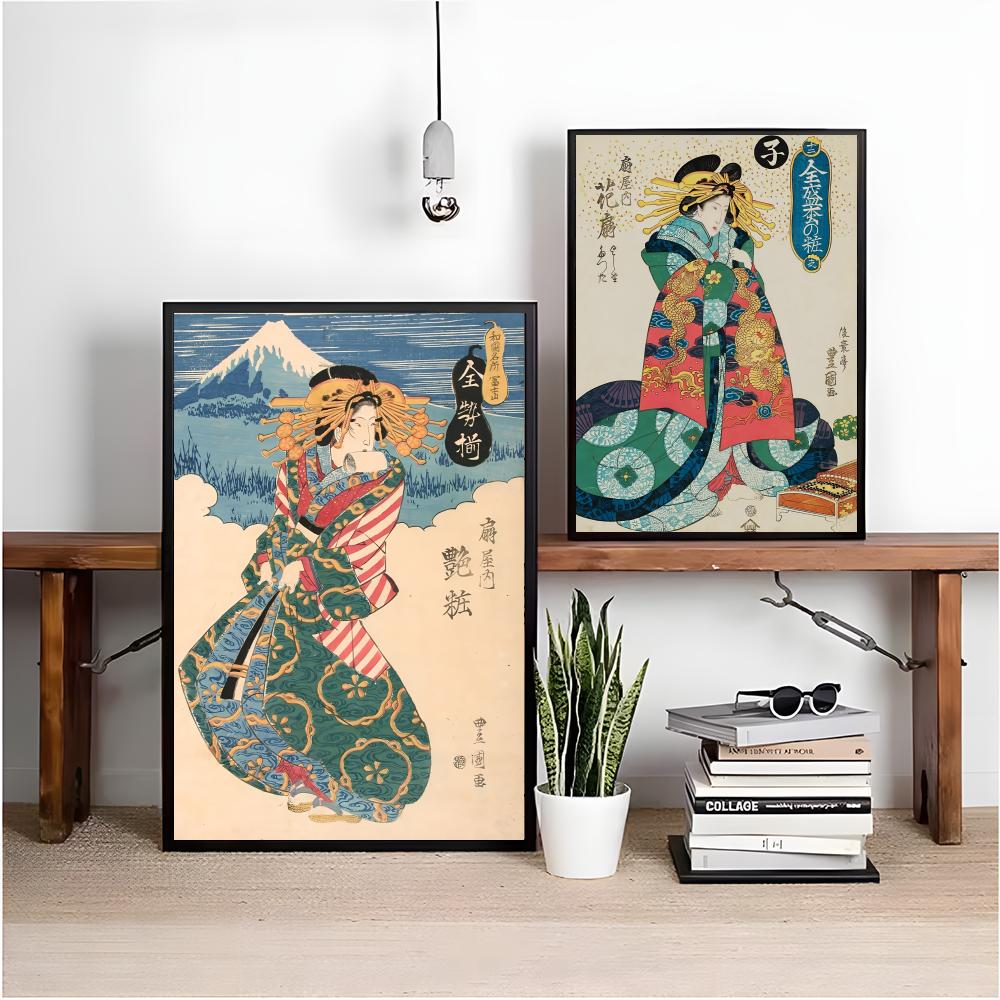 Retro Japanese geisha Poster M - Interior Design With Wallpaper review and price