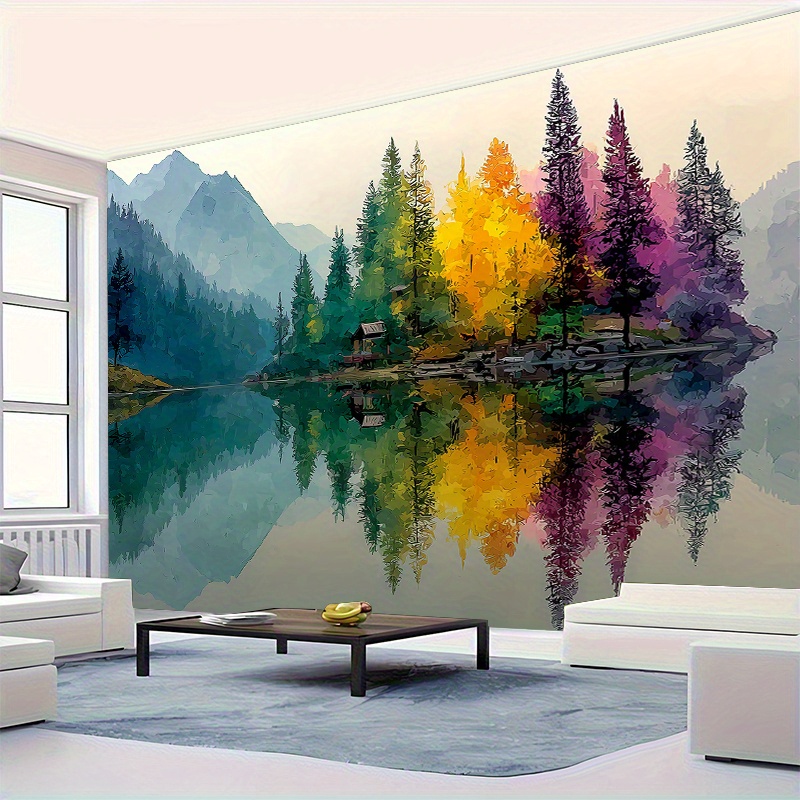 Colorful Forest Lake Wall Mura - Interior Design With Wallpaper review and price