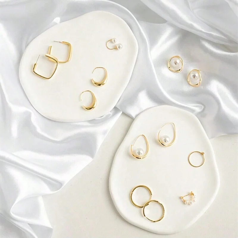 1PC Elegant White Jewelry Tray - Travertine Tray Oval review and price