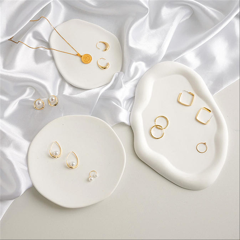 1PC Elegant White Jewelry Tray - Travertine Tray Oval review and price