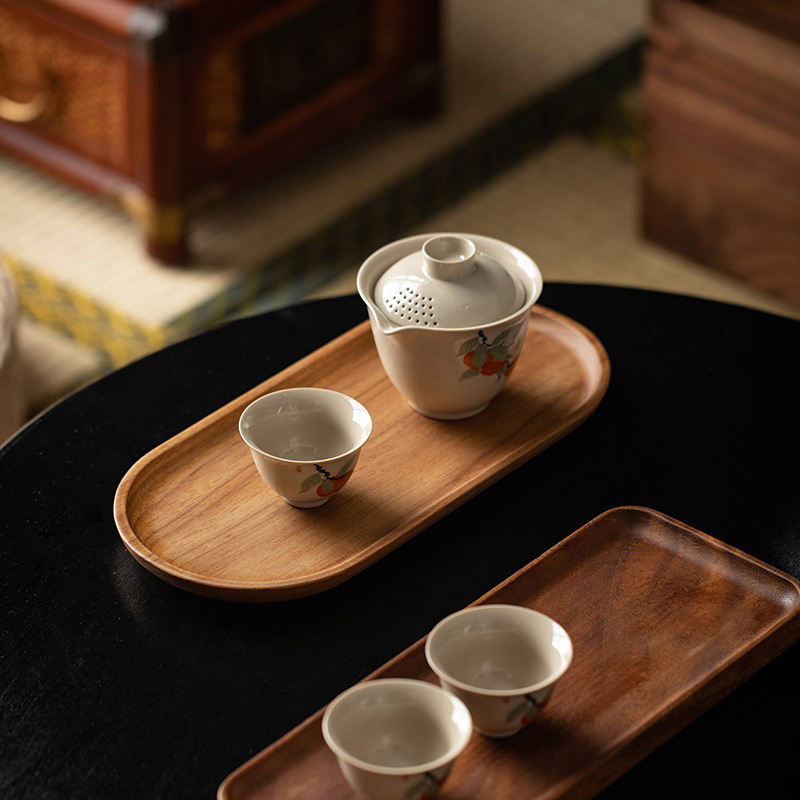 Tableware Solid Wood Food Tray - Travertine Tray Oval review and price
