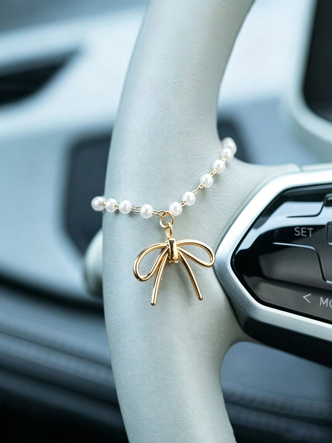 Pearl Bow Car Pendant Alloy Fa - Interior Design Minimalist review and price