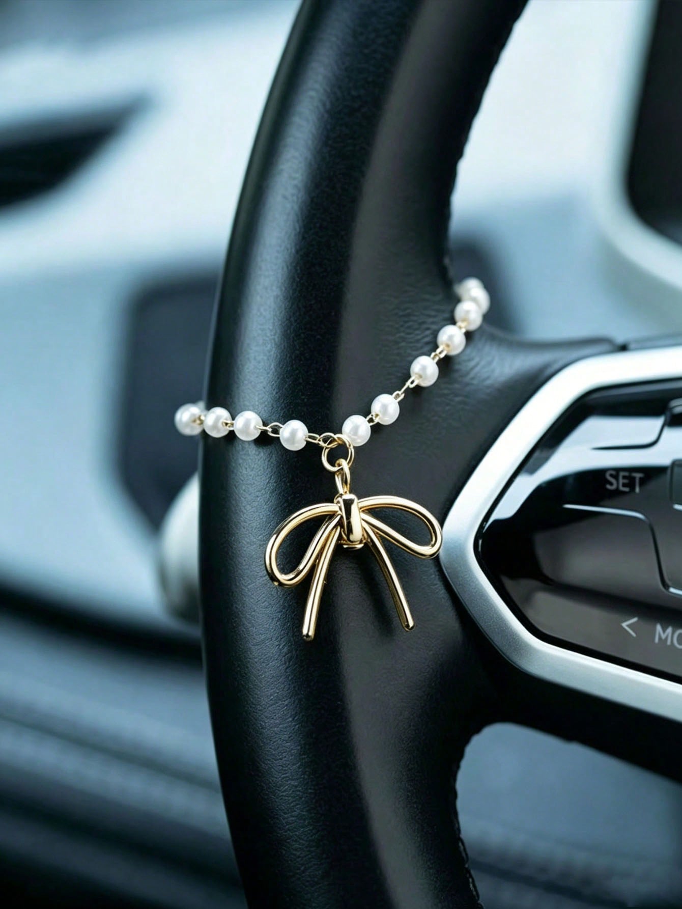 Pearl Bow Car Pendant Alloy Fa - Interior Design Minimalist review and price