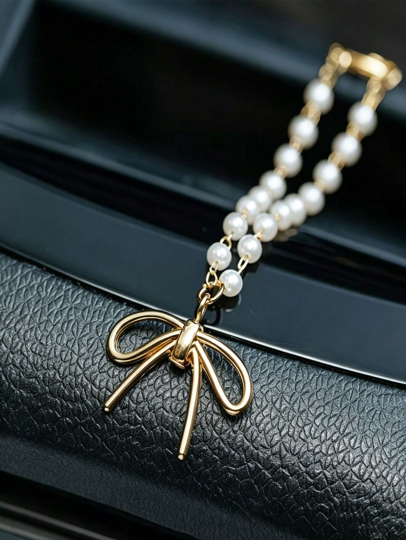 Pearl Bow Car Pendant Alloy Fa - Interior Design Minimalist review and price