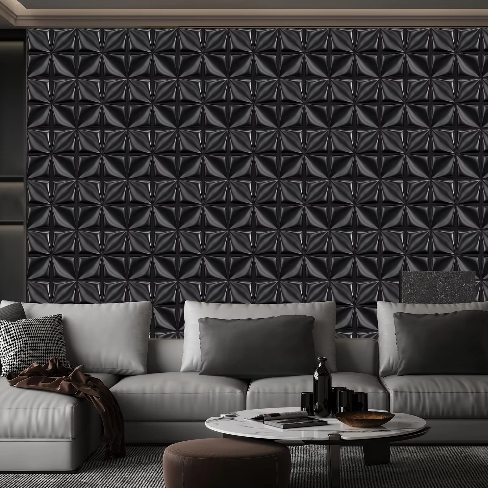 3D Wall Panel PVC Flower Desig - Interior Design With Wallpaper review and price