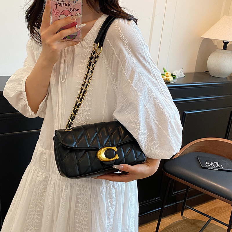 Women Quilted Leather Shoulder - Interior Design Gold review and price