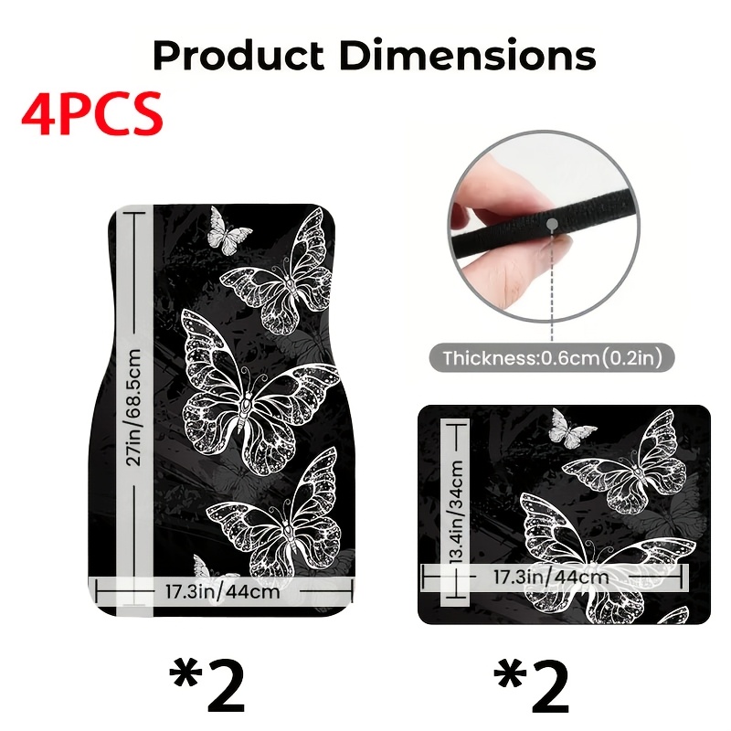 4pcs Car Floor Mats - Butterfl - Interior Design Experience review and price