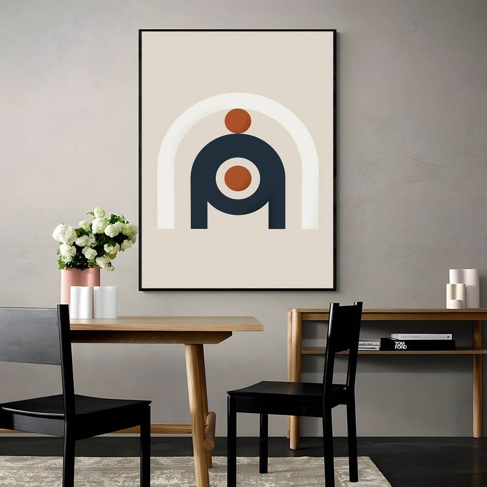 Warm Line Color Design Poster  - Interior Design With Wallpaper review and price