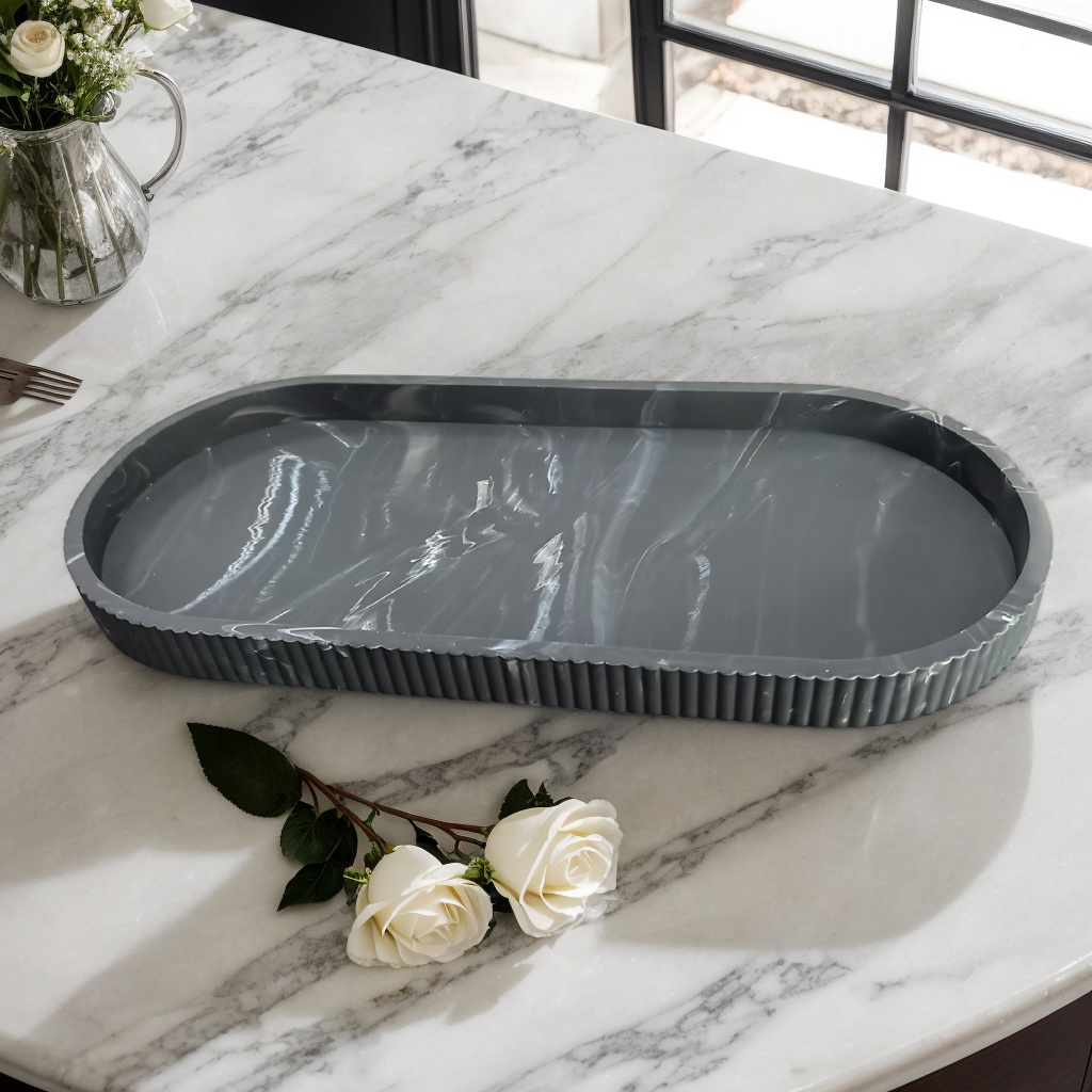 1-Piece Oval Vanity Tray, Coun - Travertine Tray Oval review and price