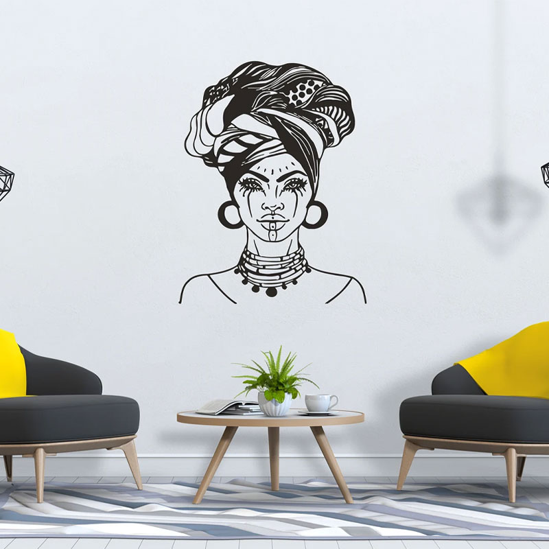 Beautiful African Woman Wall D - Interior Design With Wallpaper review and price