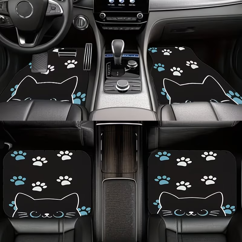 4Pc Car Floor Mats - Cute Cat  - Interior Design Experience review and price