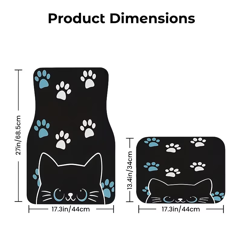 4Pc Car Floor Mats - Cute Cat  - Interior Design Experience review and price