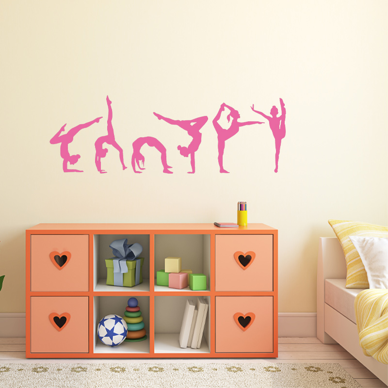 Set of 6 Gymnast Gymnastics Wa - Interior Design With Wallpaper review and price