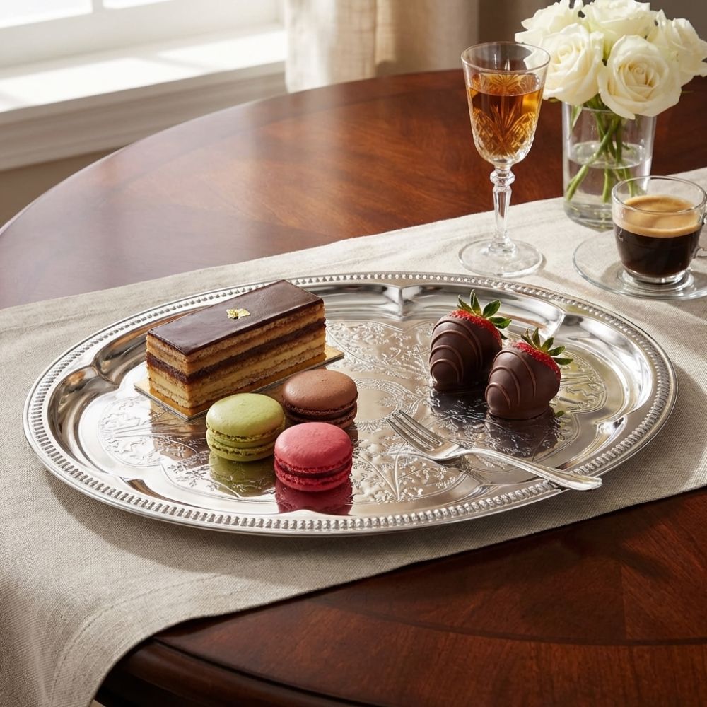 New Embossed Cake Tray Stainle - Travertine Tray Oval review and price