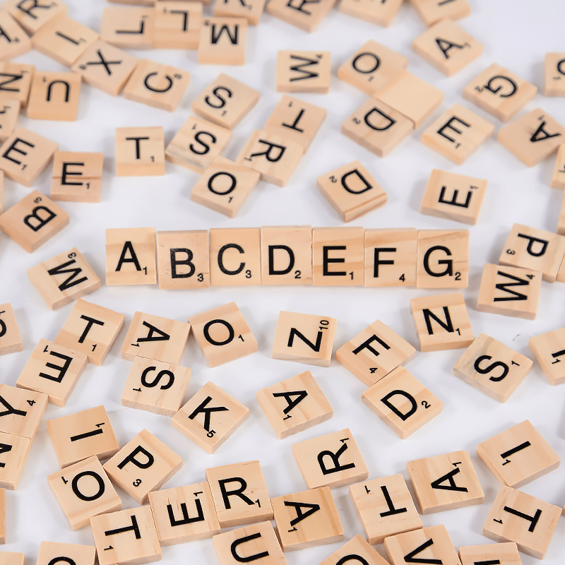 100Pcs Wood Tiles Letter Alpha - Interior Design Quotes review and price