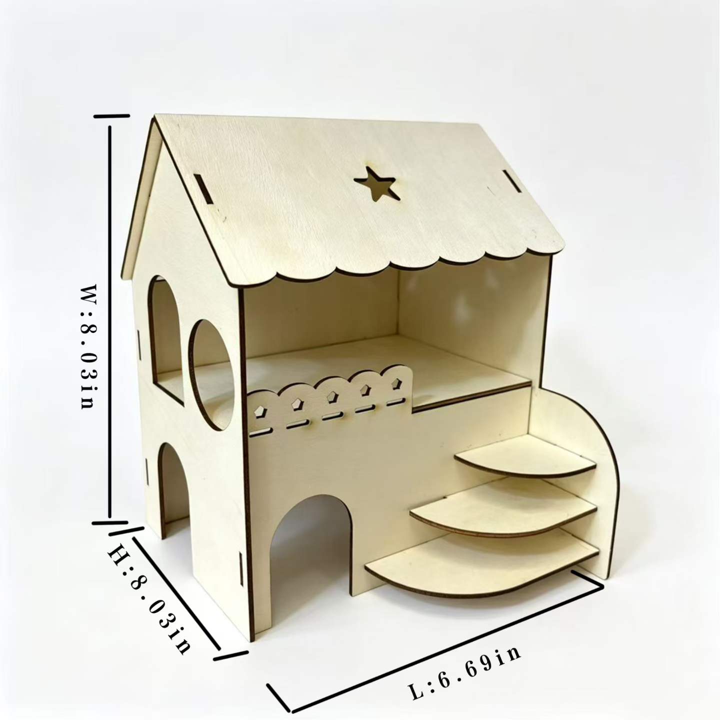 Hamster Two-Story Wooden House - Interior Design Gold review and price